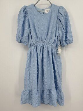 Hyacinth House by Tuckernuck Blue Textured Emersyn Mini Dress sz XS NWT